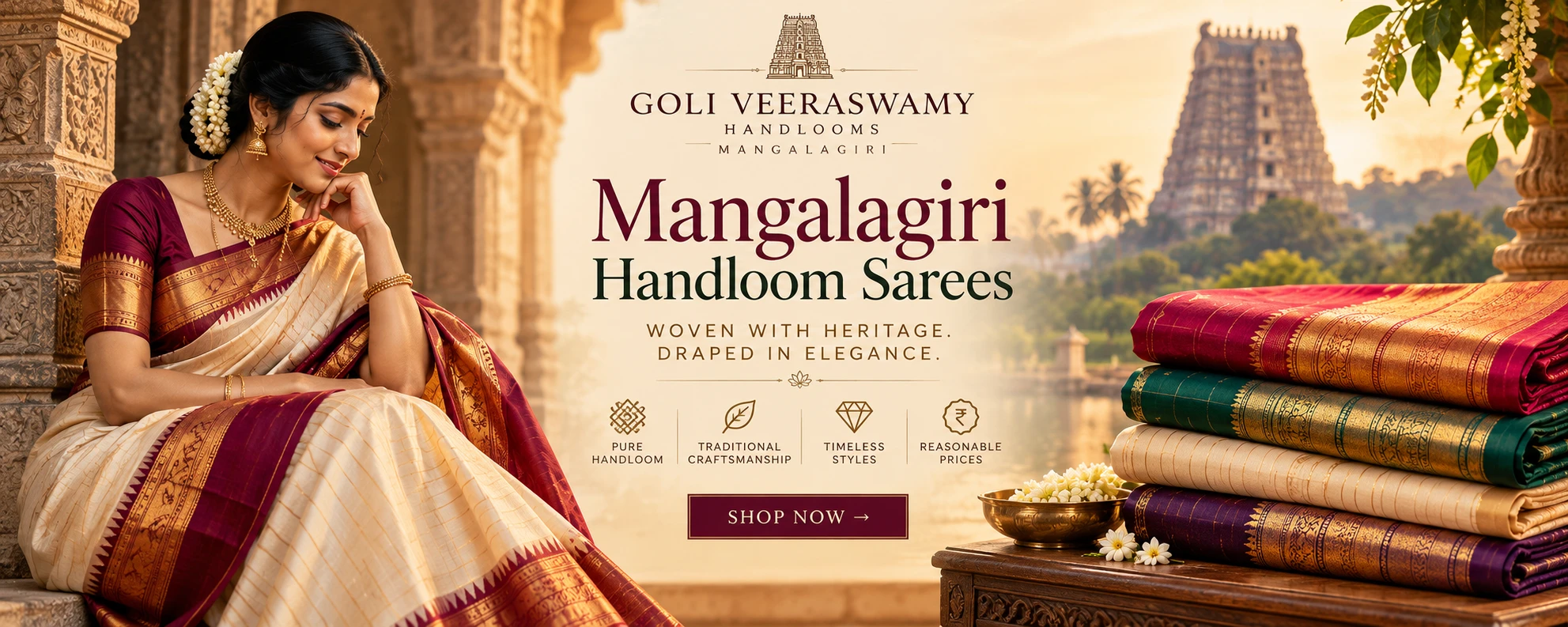 Goli Veeraswamy Mangalagiri Handloom Sarees — shop the collection