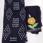 Mangalagiri Cotton by Pattu Bandini Saree with 50K Silver Zari Border & Floral Work Blouse — product photograph