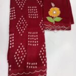 Mangalagiri Cotton by Pattu Bandini Saree with 50K Silver Zari Border & Floral Work Blouse — product photograph