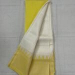 Original Handloom Mangalagiri Cotton by Pattu Silver Zari Kanchi Gap Border Saree — product photograph