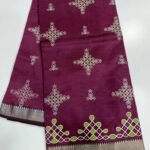 Mangalagiri Pattu by Cotton 50/50 Border Kollam Screen Print Saree — product photograph